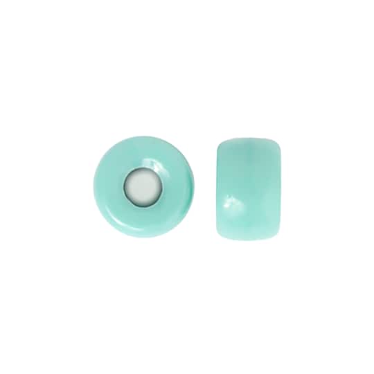 John Bead 9mm Opaque Turquoise Czech Glass Crow Beads, 100ct.